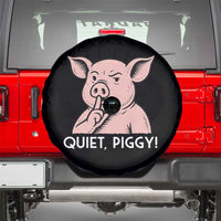 Quiet Piggy Funny Shushing Pig Spare Tire Cover Funny Political Satire Cute Cartoon Animal Humor - Wonder Print Shop