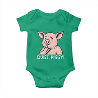 Quiet Piggy Funny Shushing Pig Baby Onesie Funny Political Satire Cute Cartoon Animal Humor - Wonder Print Shop