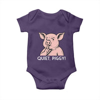 Quiet Piggy Funny Shushing Pig Baby Onesie Funny Political Satire Cute Cartoon Animal Humor - Wonder Print Shop