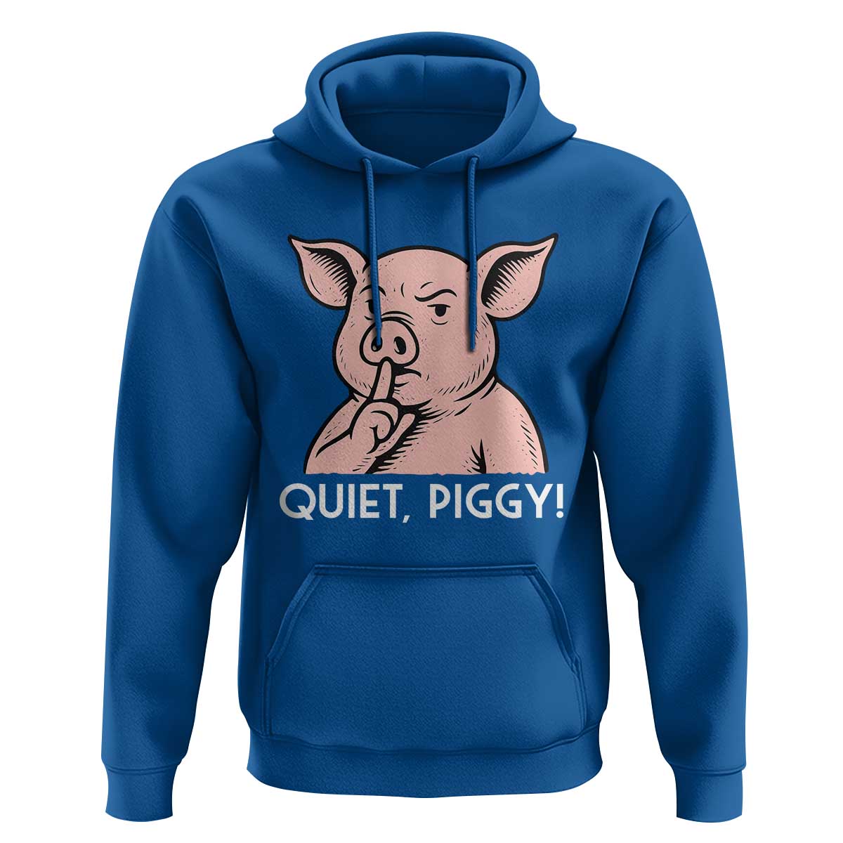 Quiet Piggy Funny Shushing Pig Hoodie Funny Political Satire Cute Cartoon Animal Humor - Wonder Print Shop
