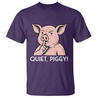 Quiet Piggy Funny Shushing Pig T Shirt Funny Political Satire Cute Cartoon Animal Humor - Wonder Print Shop