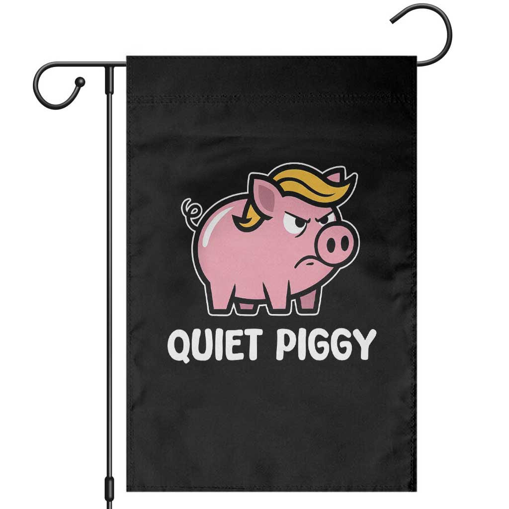Quiet Piggy Funny Blonde Pig Garden Flag Political Satire Humor Free Speech Cute Cartoon - Wonder Print Shop
