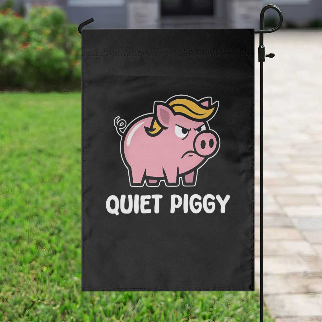 Quiet Piggy Funny Blonde Pig Garden Flag Political Satire Humor Free Speech Cute Cartoon - Wonder Print Shop