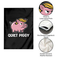 Quiet Piggy Funny Blonde Pig Garden Flag Political Satire Humor Free Speech Cute Cartoon - Wonder Print Shop
