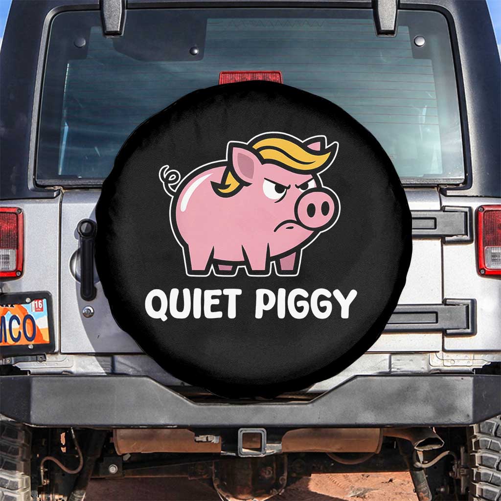 Quiet Piggy Funny Blonde Pig Spare Tire Cover Political Satire Humor Free Speech Cute Cartoon - Wonder Print Shop