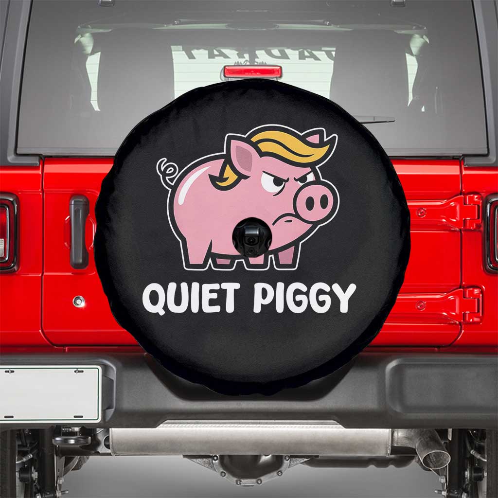 Quiet Piggy Funny Blonde Pig Spare Tire Cover Political Satire Humor Free Speech Cute Cartoon - Wonder Print Shop