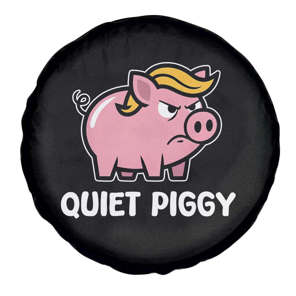 Quiet Piggy Funny Blonde Pig Spare Tire Cover Political Satire Humor Free Speech Cute Cartoon - Wonder Print Shop