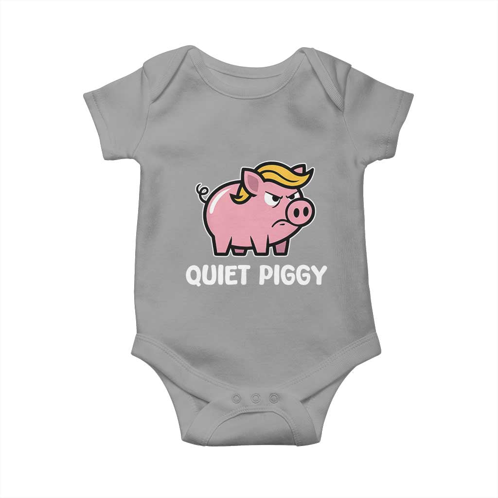 Quiet Piggy Funny Blonde Pig Baby Onesie Political Satire Humor Free Speech Cute Cartoon - Wonder Print Shop