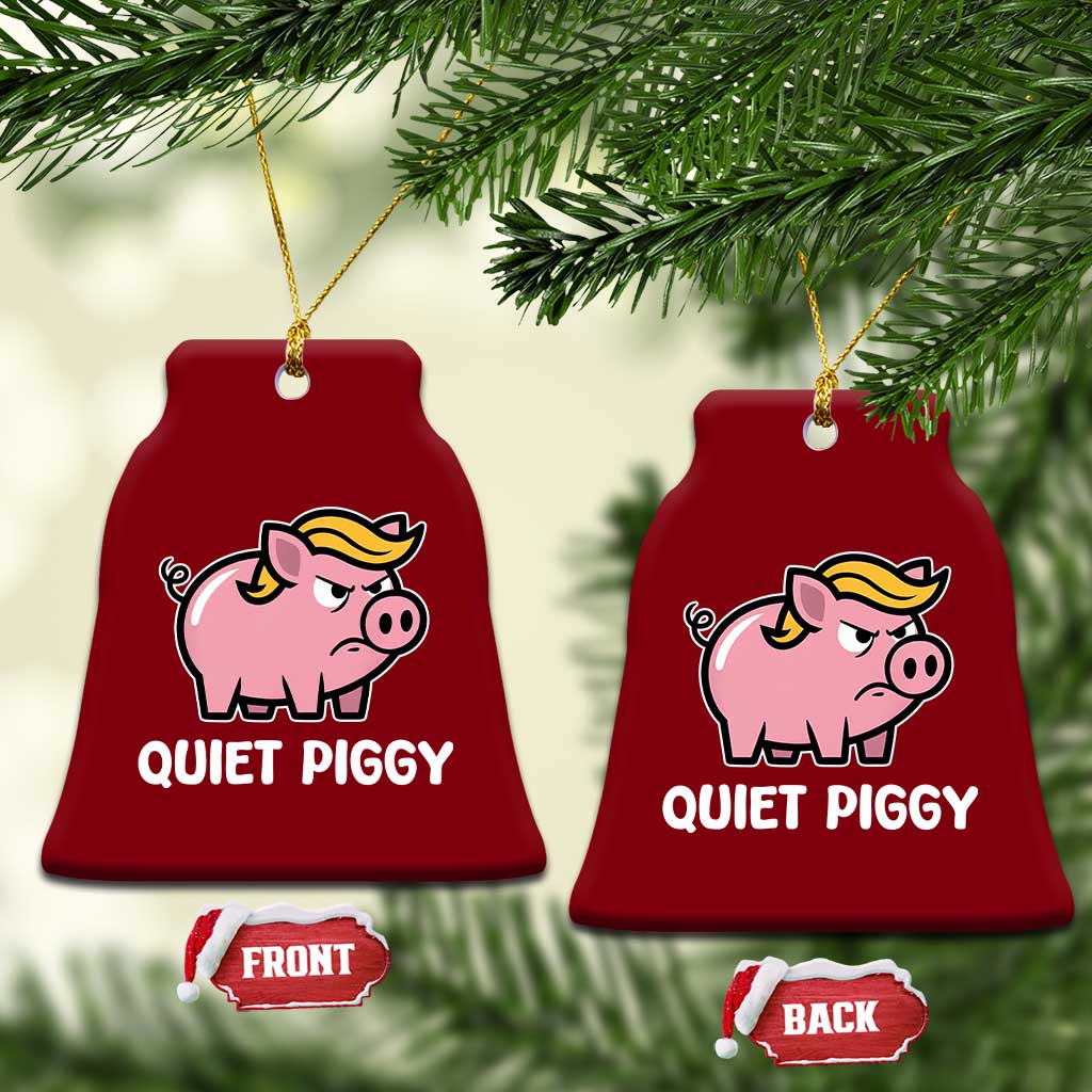 Quiet Piggy Funny Blonde Pig Ceramic Ornament Political Satire Humor Free Speech Cute Cartoon - Wonder Print Shop