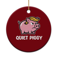 Quiet Piggy Funny Blonde Pig Ceramic Ornament Political Satire Humor Free Speech Cute Cartoon - Wonder Print Shop