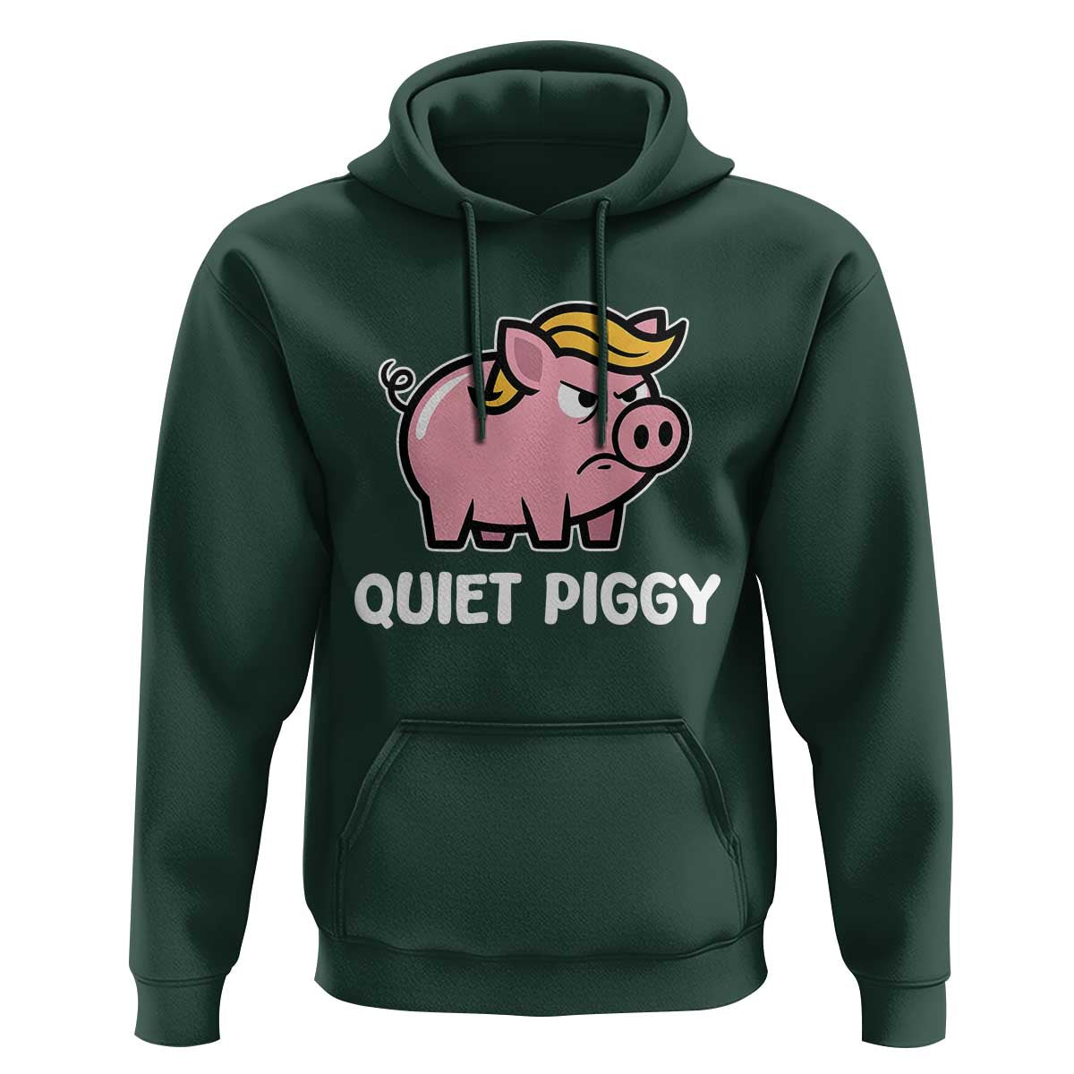 Quiet Piggy Funny Blonde Pig Hoodie Political Satire Humor Free Speech Cute Cartoon - Wonder Print Shop