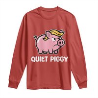 Quiet Piggy Funny Blonde Pig Long Sleeve Shirt Political Satire Humor Free Speech Cute Cartoon - Wonder Print Shop