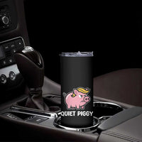 Quiet Piggy Funny Blonde Pig Skinny Tumbler Political Satire Humor Free Speech Cute Cartoon - Wonder Print Shop
