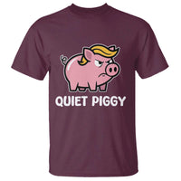 Quiet Piggy Funny Blonde Pig T Shirt Political Satire Humor Free Speech Cute Cartoon - Wonder Print Shop