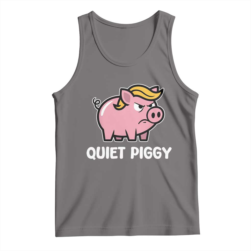 Quiet Piggy Funny Blonde Pig Tank Top Political Satire Humor Free Speech Cute Cartoon - Wonder Print Shop