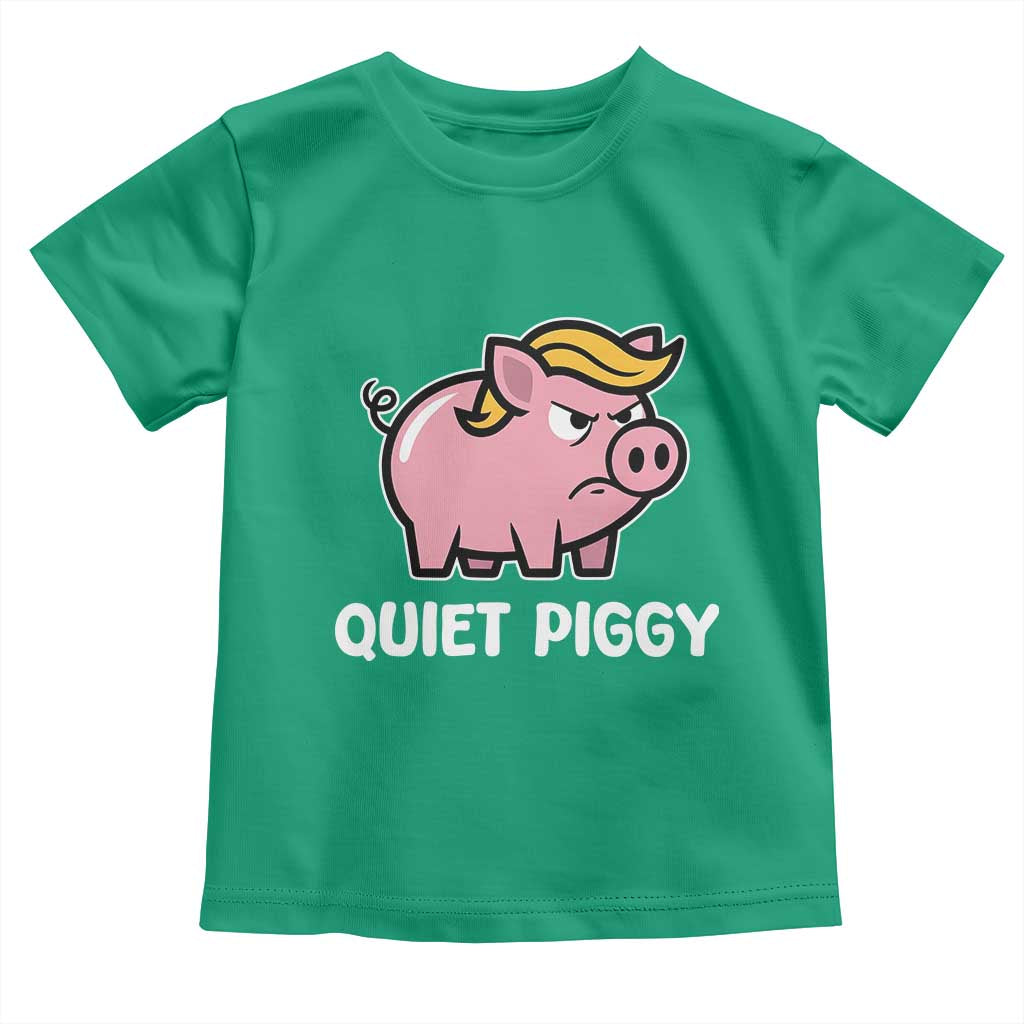 Quiet Piggy Funny Blonde Pig Toddler T Shirt Political Satire Humor Free Speech Cute Cartoon - Wonder Print Shop