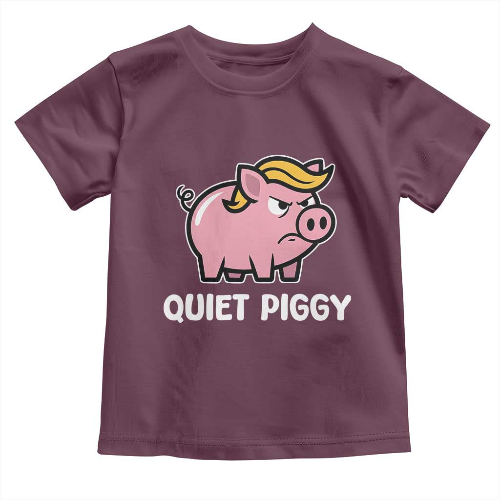 Quiet Piggy Funny Blonde Pig Toddler T Shirt Political Satire Humor Free Speech Cute Cartoon - Wonder Print Shop