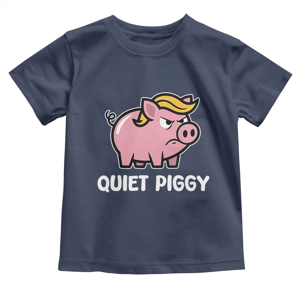 Quiet Piggy Funny Blonde Pig Toddler T Shirt Political Satire Humor Free Speech Cute Cartoon - Wonder Print Shop