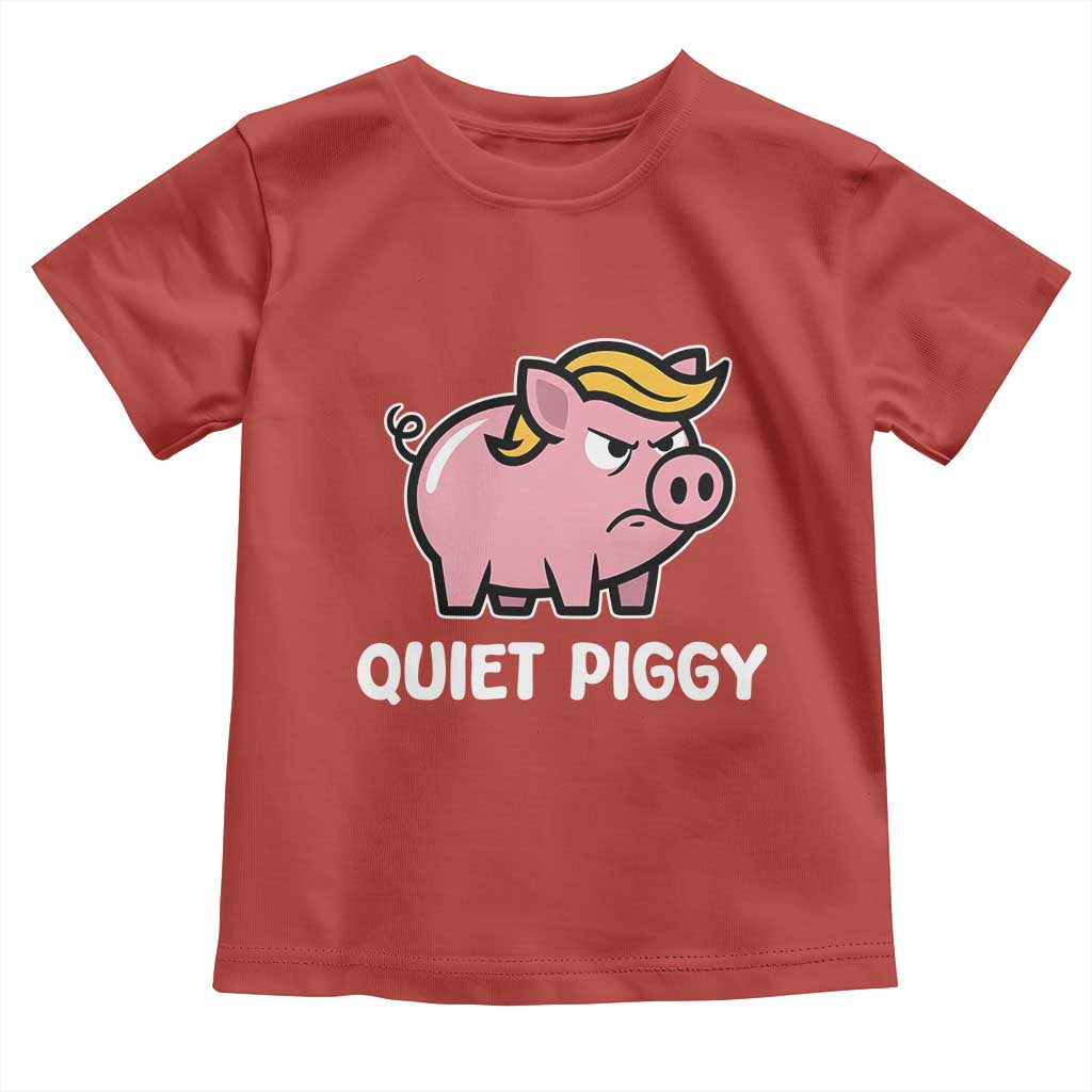 Quiet Piggy Funny Blonde Pig Toddler T Shirt Political Satire Humor Free Speech Cute Cartoon - Wonder Print Shop