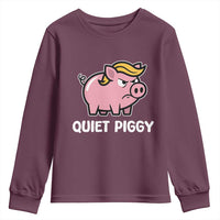 Quiet Piggy Funny Blonde Pig Youth Sweatshirt Political Satire Humor Free Speech Cute Cartoon - Wonder Print Shop