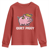 Quiet Piggy Funny Blonde Pig Youth Sweatshirt Political Satire Humor Free Speech Cute Cartoon - Wonder Print Shop