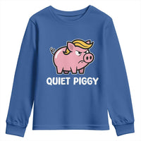 Quiet Piggy Funny Blonde Pig Youth Sweatshirt Political Satire Humor Free Speech Cute Cartoon - Wonder Print Shop