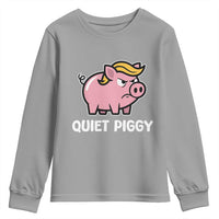 Quiet Piggy Funny Blonde Pig Youth Sweatshirt Political Satire Humor Free Speech Cute Cartoon - Wonder Print Shop