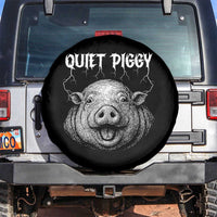 Quiet Piggy Metal Style Spare Tire Cover Dark Humor Pig Political Satire Humor Rock Aesthetic - Wonder Print Shop