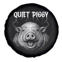 Quiet Piggy Metal Style Spare Tire Cover Dark Humor Pig Political Satire Humor Rock Aesthetic - Wonder Print Shop