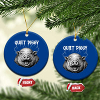 Quiet Piggy Metal Style Ceramic Ornament Dark Humor Pig Political Satire Humor Rock Aesthetic - Wonder Print Shop