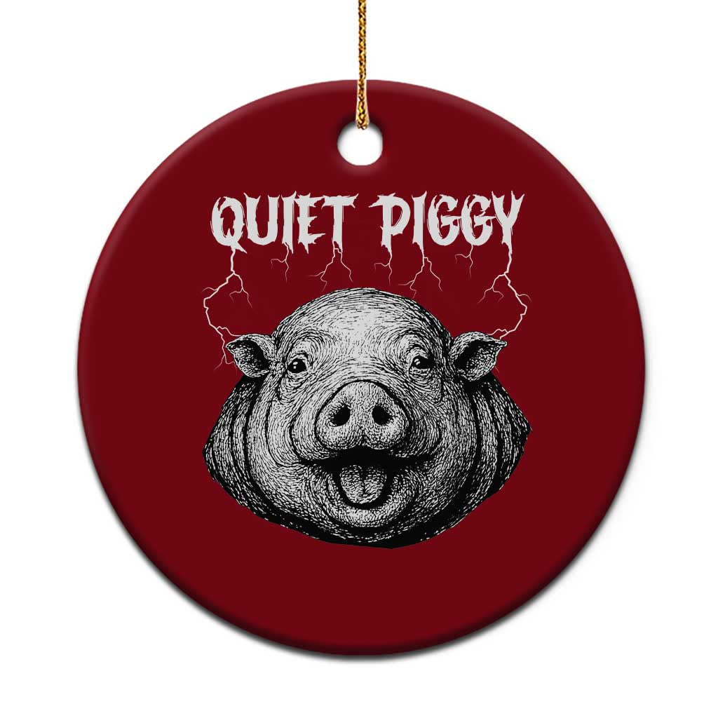 Quiet Piggy Metal Style Ceramic Ornament Dark Humor Pig Political Satire Humor Rock Aesthetic - Wonder Print Shop