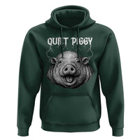 Quiet Piggy Metal Style Hoodie Dark Humor Pig Political Satire Humor Rock Aesthetic - Wonder Print Shop