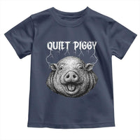 Quiet Piggy Metal Style Toddler T Shirt Dark Humor Pig Political Satire Humor Rock Aesthetic - Wonder Print Shop