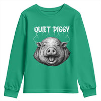 Quiet Piggy Metal Style Youth Sweatshirt Dark Humor Pig Political Satire Humor Rock Aesthetic - Wonder Print Shop