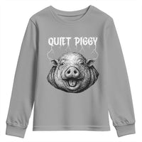 Quiet Piggy Metal Style Youth Sweatshirt Dark Humor Pig Political Satire Humor Rock Aesthetic - Wonder Print Shop