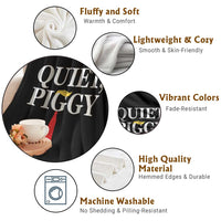 Quiet Piggy Funny Blonde Throw Blanket Political Satire Humor Free Speech - Wonder Print Shop
