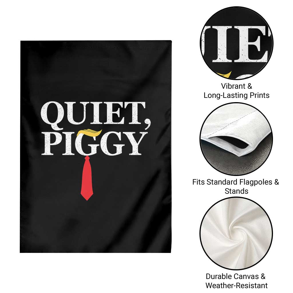 Quiet Piggy Funny Blonde Garden Flag Political Satire Humor Free Speech - Wonder Print Shop