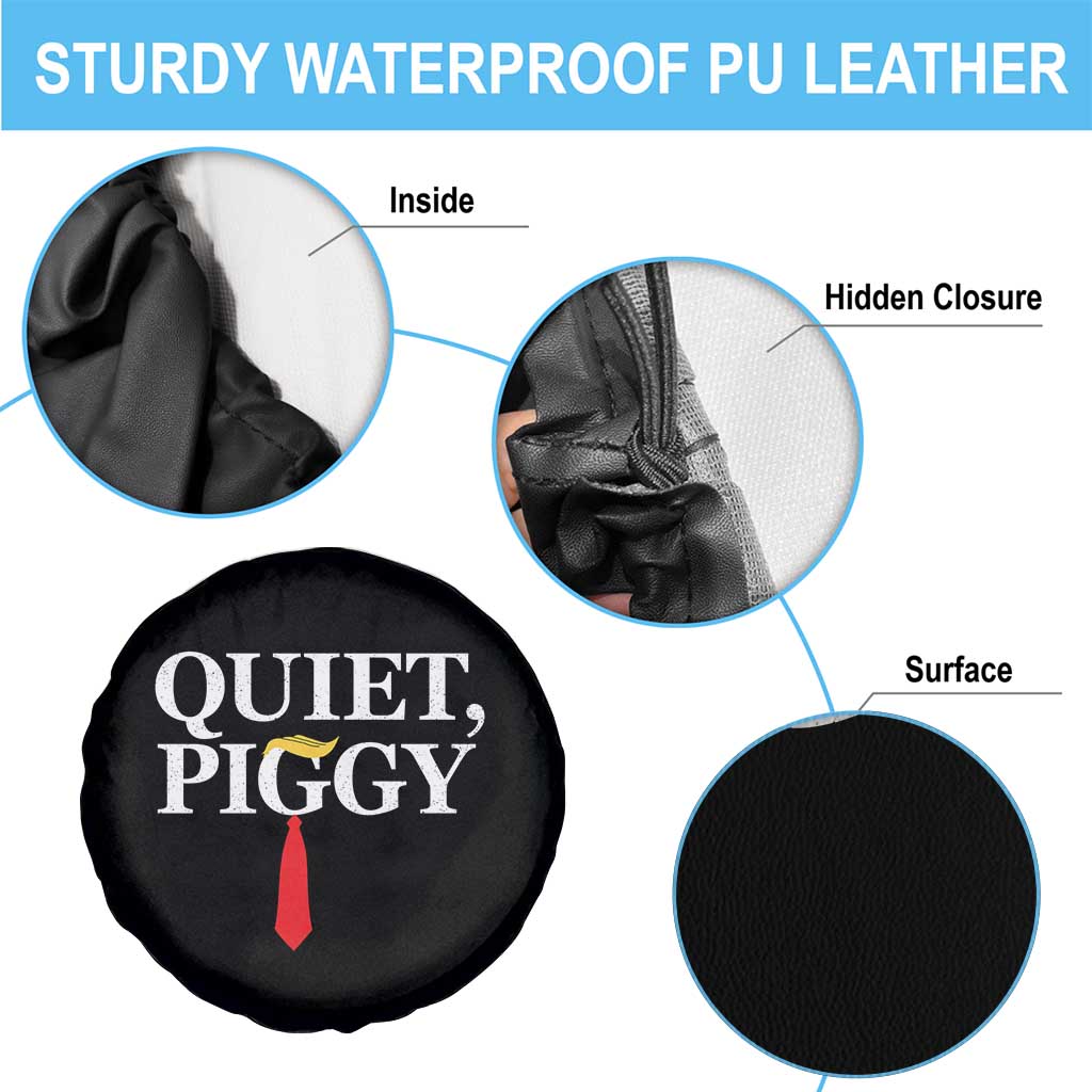Quiet Piggy Funny Blonde Spare Tire Cover Political Satire Humor Free Speech - Wonder Print Shop