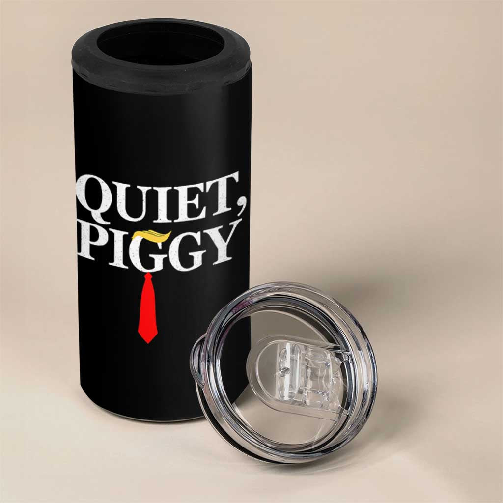 Quiet Piggy Funny Blonde 4 in 1 Can Cooler Tumbler Political Satire Humor Free Speech - Wonder Print Shop