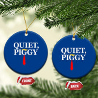 Quiet Piggy Funny Blonde Ceramic Ornament Political Satire Humor Free Speech - Wonder Print Shop