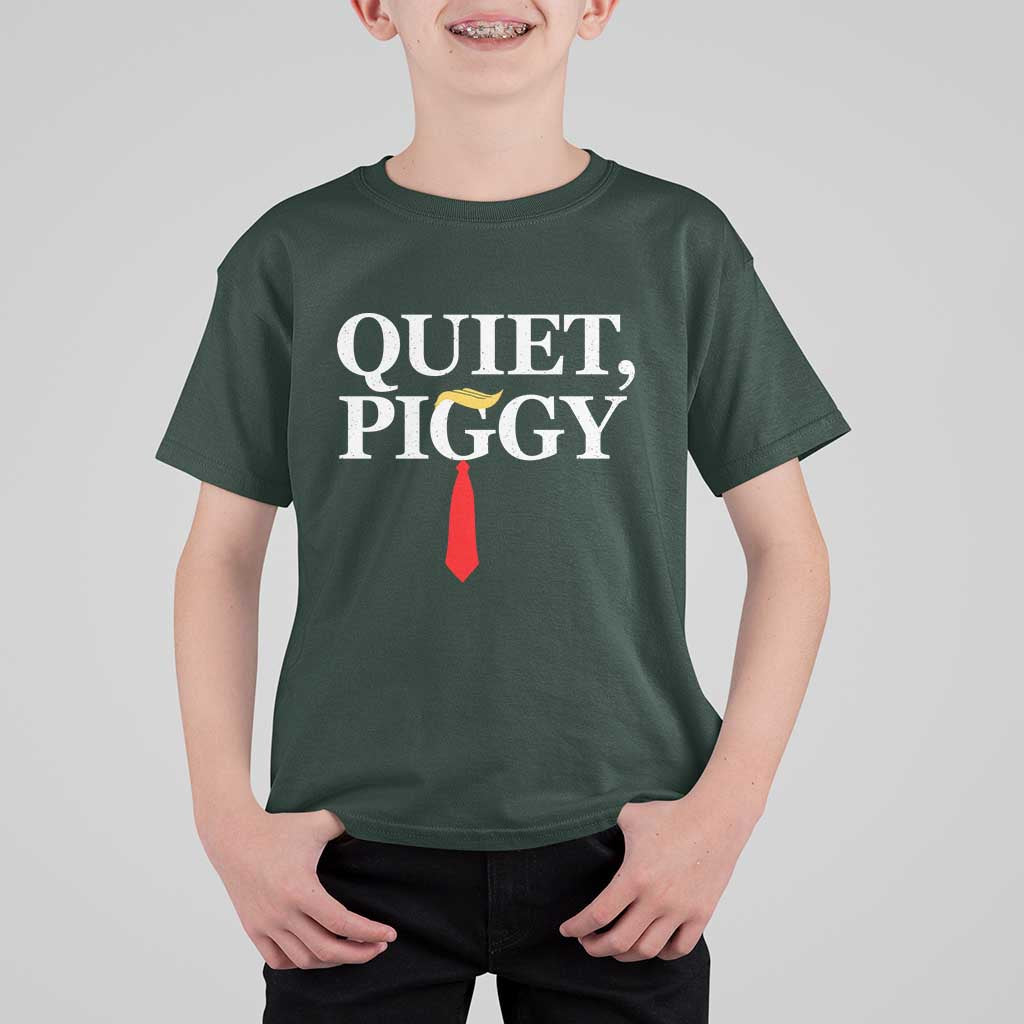 Quiet Piggy Funny Blonde T Shirt For Kid Political Satire Humor Free Speech - Wonder Print Shop