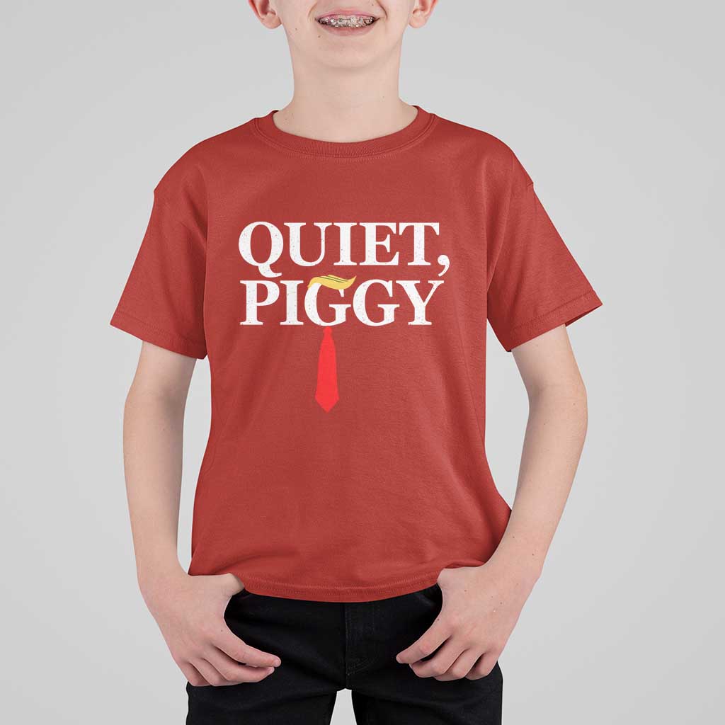 Quiet Piggy Funny Blonde T Shirt For Kid Political Satire Humor Free Speech - Wonder Print Shop