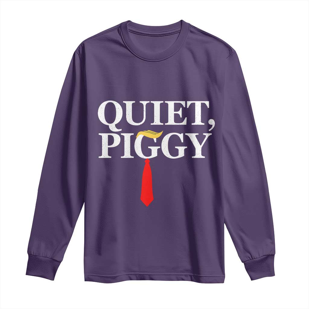 Quiet Piggy Funny Blonde Long Sleeve Shirt Political Satire Humor Free Speech - Wonder Print Shop