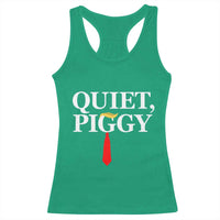Quiet Piggy Funny Blonde Racerback Tank Top Political Satire Humor Free Speech - Wonder Print Shop