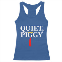 Quiet Piggy Funny Blonde Racerback Tank Top Political Satire Humor Free Speech - Wonder Print Shop