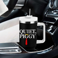 Quiet Piggy Funny Blonde Tumbler With Handle Political Satire Humor Free Speech - Wonder Print Shop