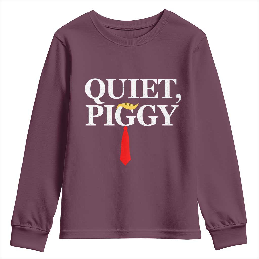 Quiet Piggy Funny Blonde Youth Sweatshirt Political Satire Humor Free Speech - Wonder Print Shop