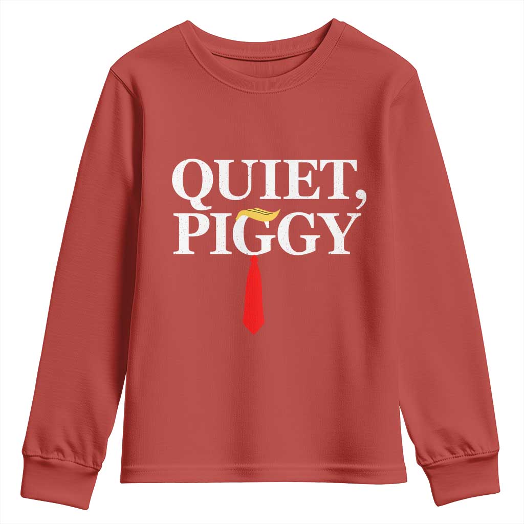 Quiet Piggy Funny Blonde Youth Sweatshirt Political Satire Humor Free Speech - Wonder Print Shop
