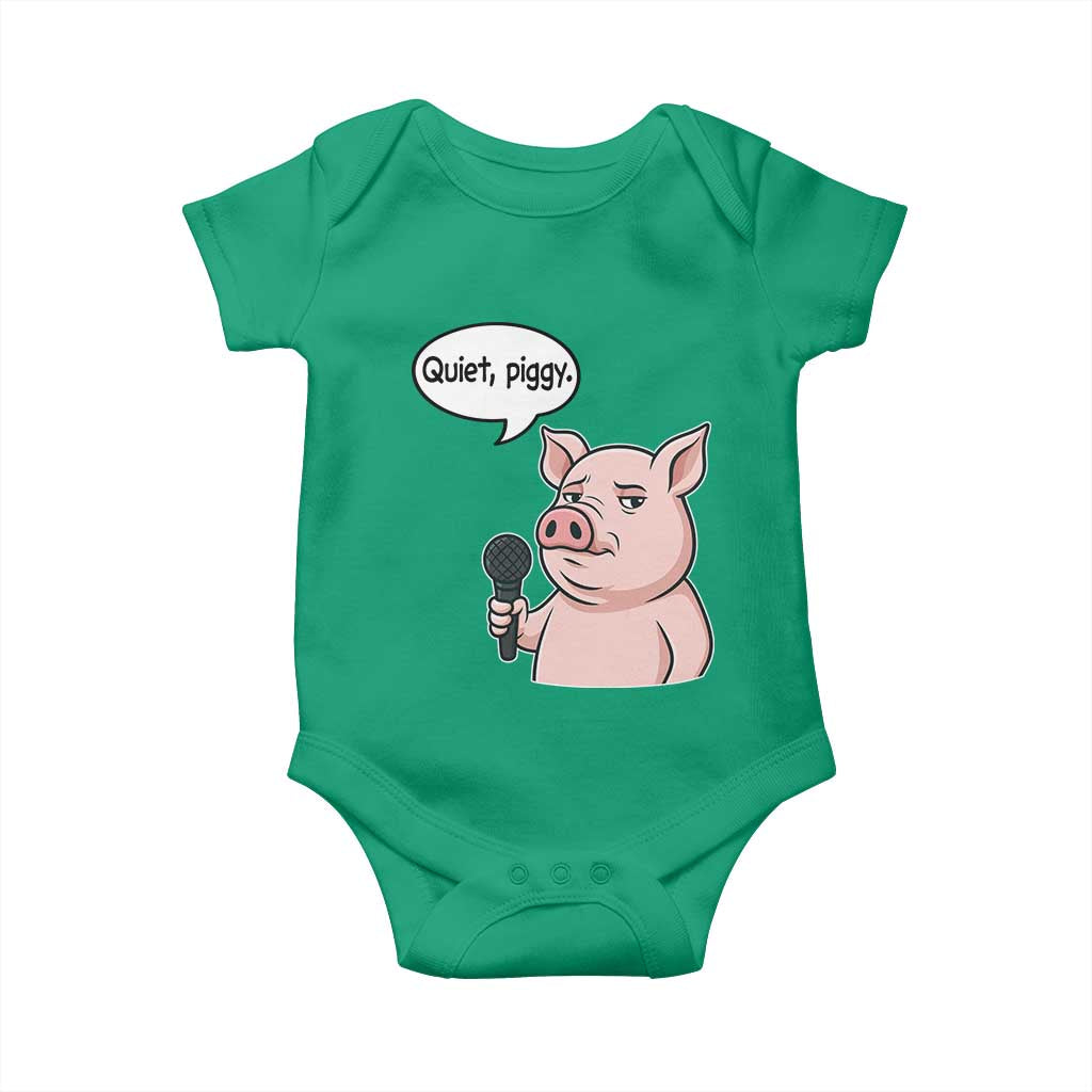 Quiet Piggy Funny Sarcastic Pig Baby Onesie Political Satire Humor Free Speech - Wonder Print Shop
