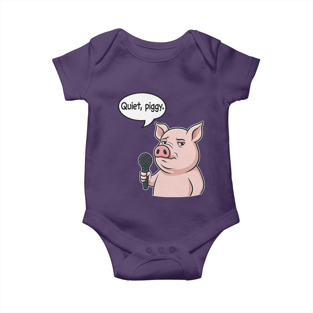 Quiet Piggy Funny Sarcastic Pig Baby Onesie Political Satire Humor Free Speech - Wonder Print Shop